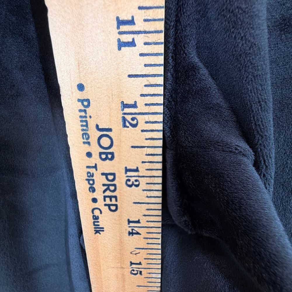 Victoria Secret Medium Wide Leg Snap Black Pants Velour Lux Diamante High Rise - Picture 9 of 13